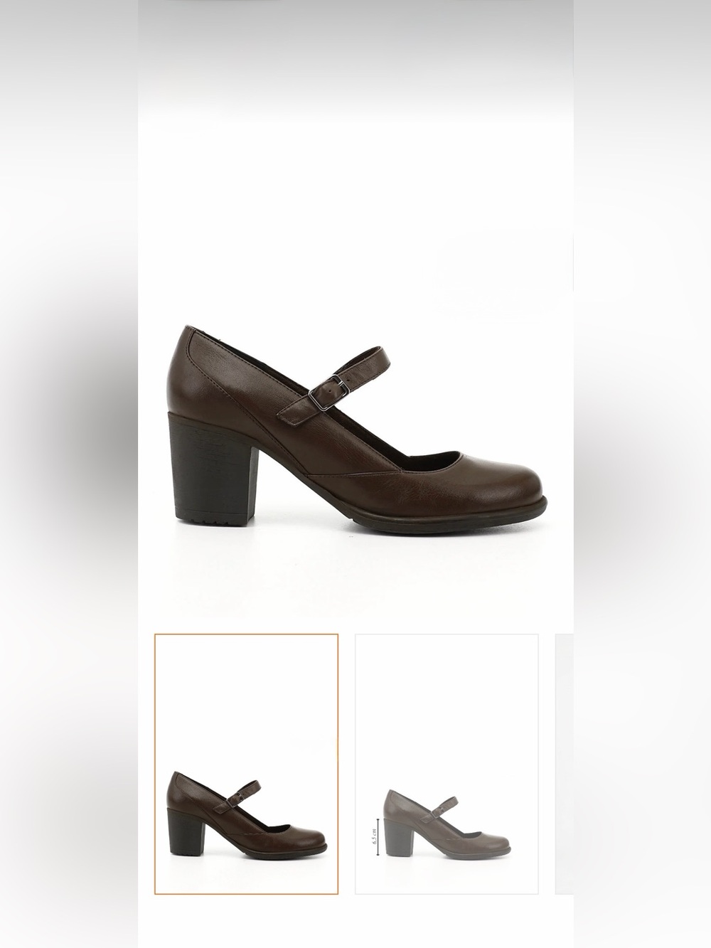 Comfort Block Heel Mary Jane Pumps in Dark Brown